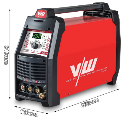 Vector DC TIG-lasapparaat 200A met plasmasnijder 50A, puls inverter, MMA elektrode 170A, HF-ontsteking, IGBT | B2400