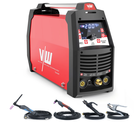 Vector NY 2500D - AC/DC TIG-lasapparaat 200A, plasmasnijder 50A, digitaal display, MMA 170A, HF-ontsteking, aluminium